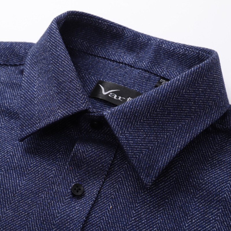 新款尖领有口袋男士长袖衬衫