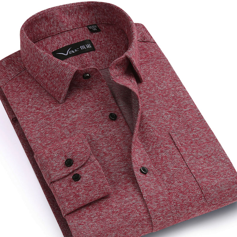 100%棉高端磨毛厚款男士长袖衬衫