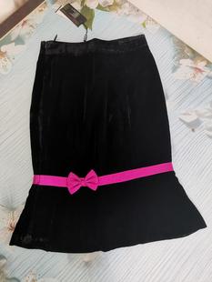 新款女装秋冬新品真丝丝绒中式修身鱼尾裙包臀桑蚕丝小码半身裙