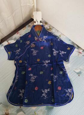 织锦绸缎原创复古老上海手工旗袍短袖中式礼服宴会晚装旗袍上衣