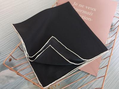 真丝手工卷边纯色小丝巾方巾手帕