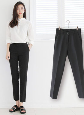韩国春夏秋冬小脚西装裤女直筒修身长裤休闲显瘦九分裤烟管裤大码