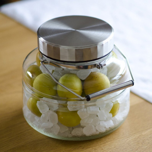 aderia日本进口玻璃泡酒青梅酒瓶泡菜坛子家用广口食品储物密封罐