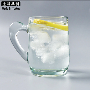 进口马克杯带把手柄早餐啤酒咖啡杯果汁家用茶水杯办公室玻璃杯子