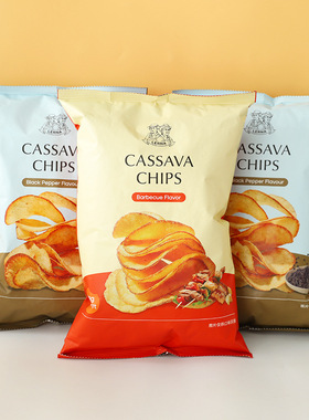 Cassava chips印尼进口LERNA莱纳木薯片黑胡椒烧烤味膨化食品138g