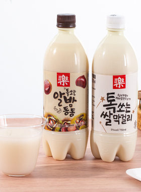 酒时乐韩国进口米酒瓶装750ml玛克丽韩式延边原味板栗味低度甜酒