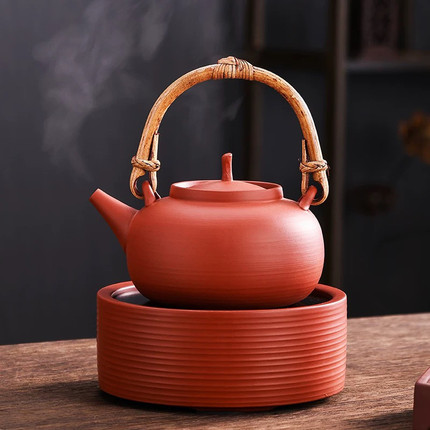 红泥砂铫煮茶器围炉煮茶壶2025新款烧水壶陶瓷茶壶煮茶炉茶具套装
