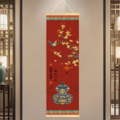 饰画 饰画客厅茶室书房背景墙装 新中式 如意葫芦竹帘挂画入户玄关装