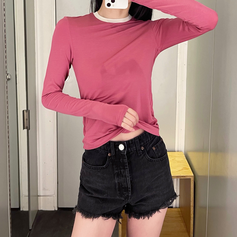 打底衫弹力莱赛尔女通勤长袖