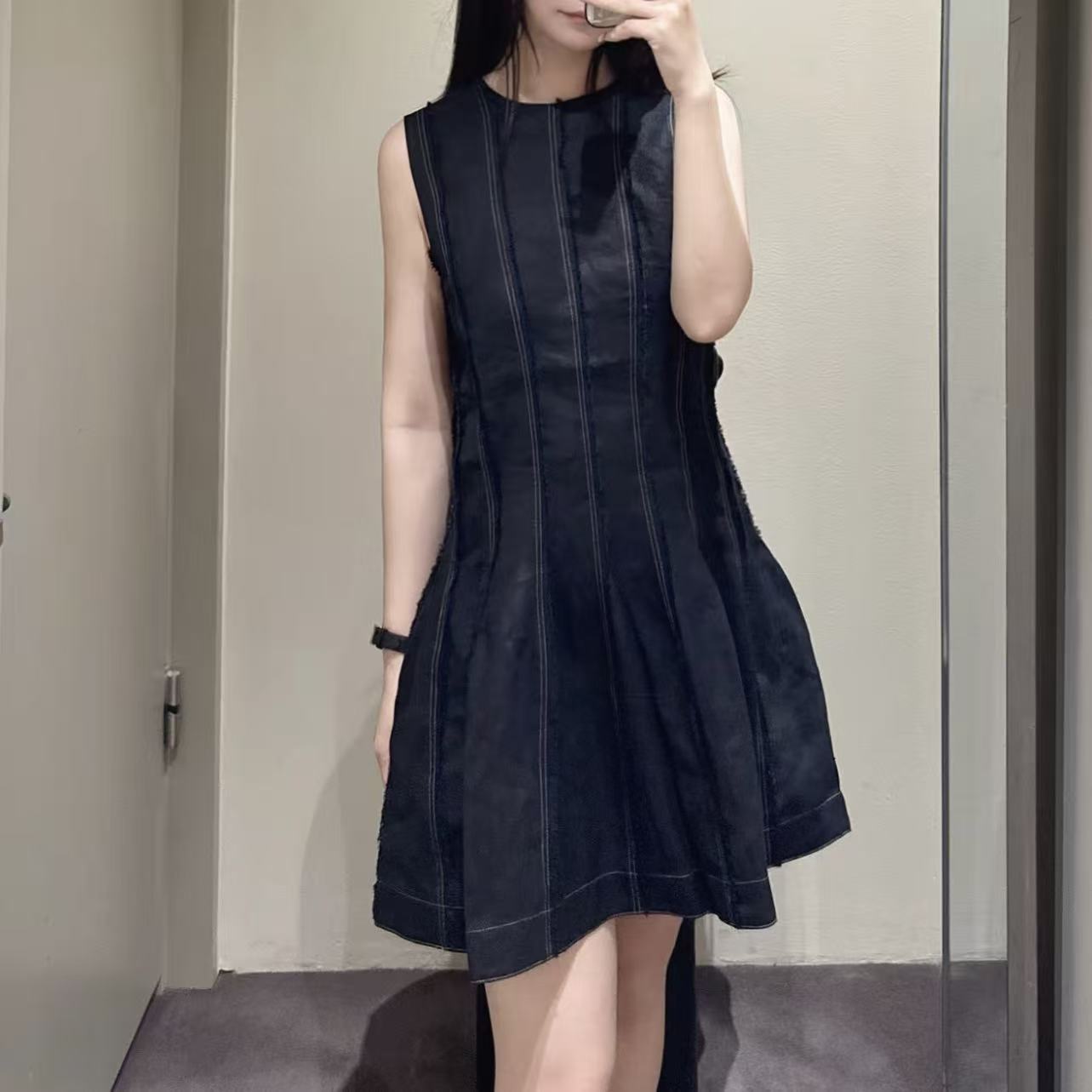 CS女装标准版100亚麻百褶迷你连