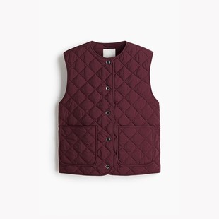 极简COSniu原单尾货女装马夹秋季新款圆领轻薄内搭绗缝马甲背心