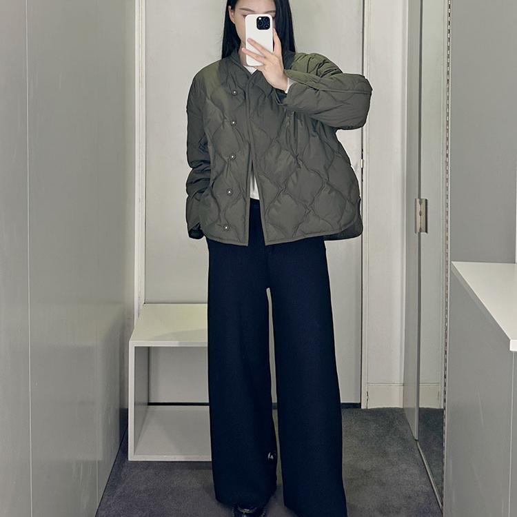 菱格标准羽绒服外套通勤