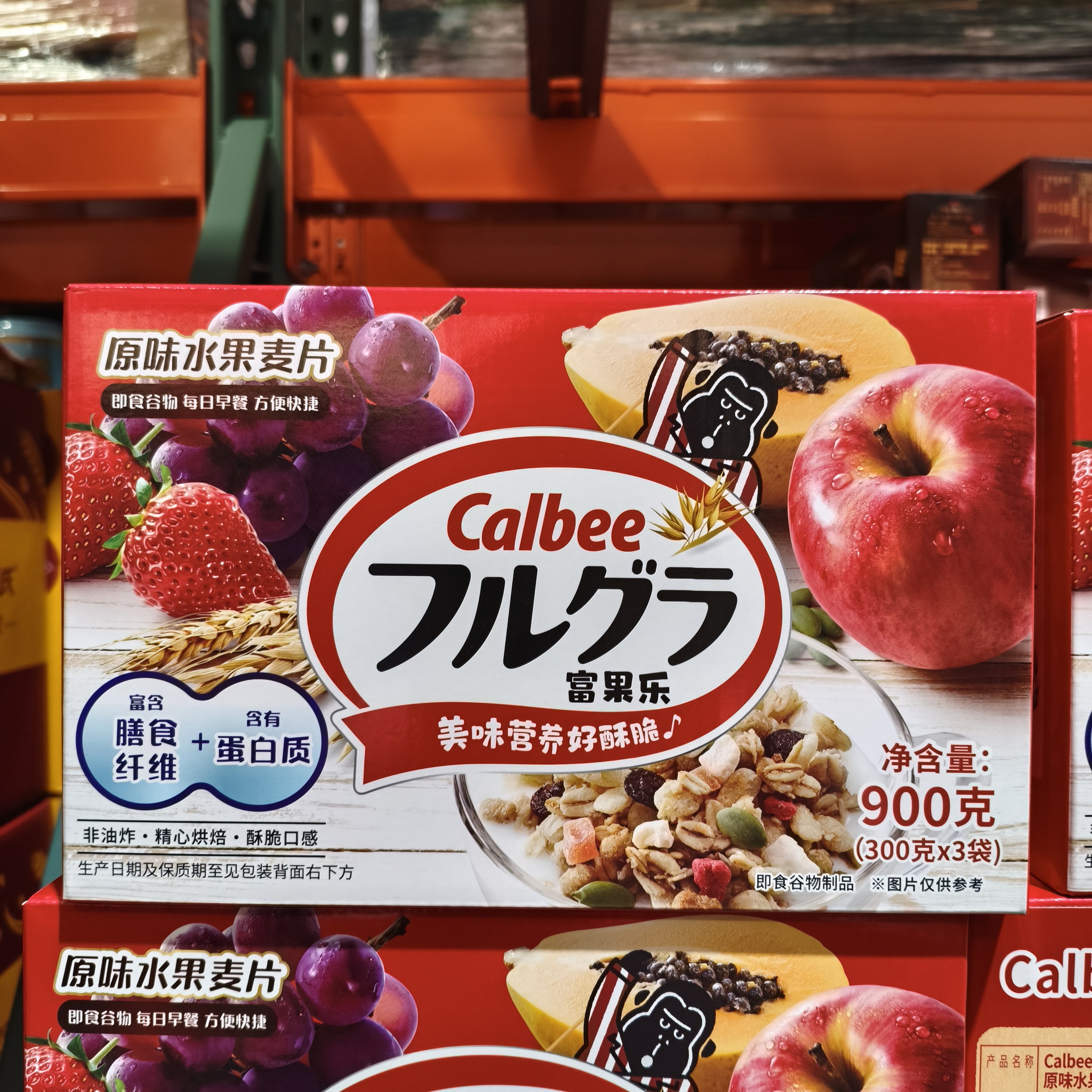 开市客代购 calbee富果乐原味水果麦片(即食谷物)900g 3袋