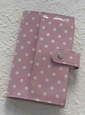 复古波点ins风红色A6手账活页本亮面学生随身便携记事本日记本