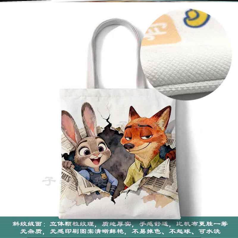 疯狂动物城周边帆布包包朱迪尼克卡通动漫礼品购物袋子上课手提袋