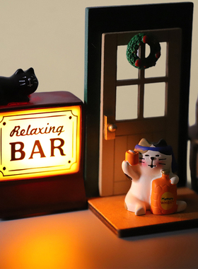 “尝尝酒酒”可爱调酒师猫创意装饰小摆件高级氛围感打造送好闺蜜