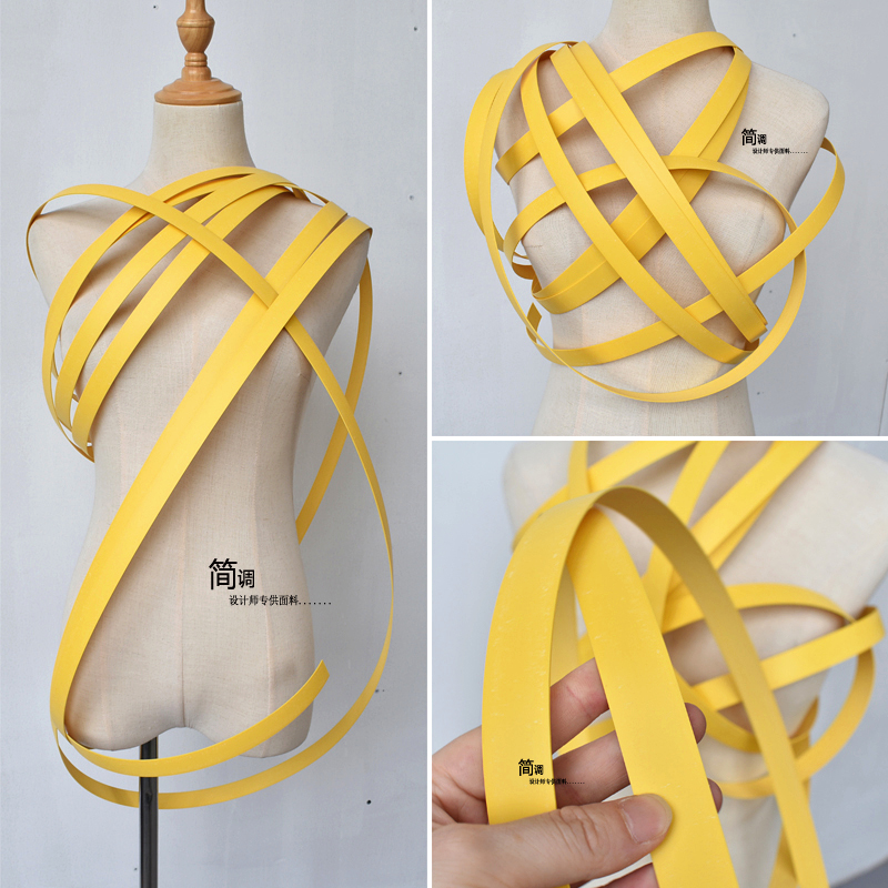 金黄色特硬肌理可塑形造型塑料条花边辅料布料婚礼背景装饰材料布