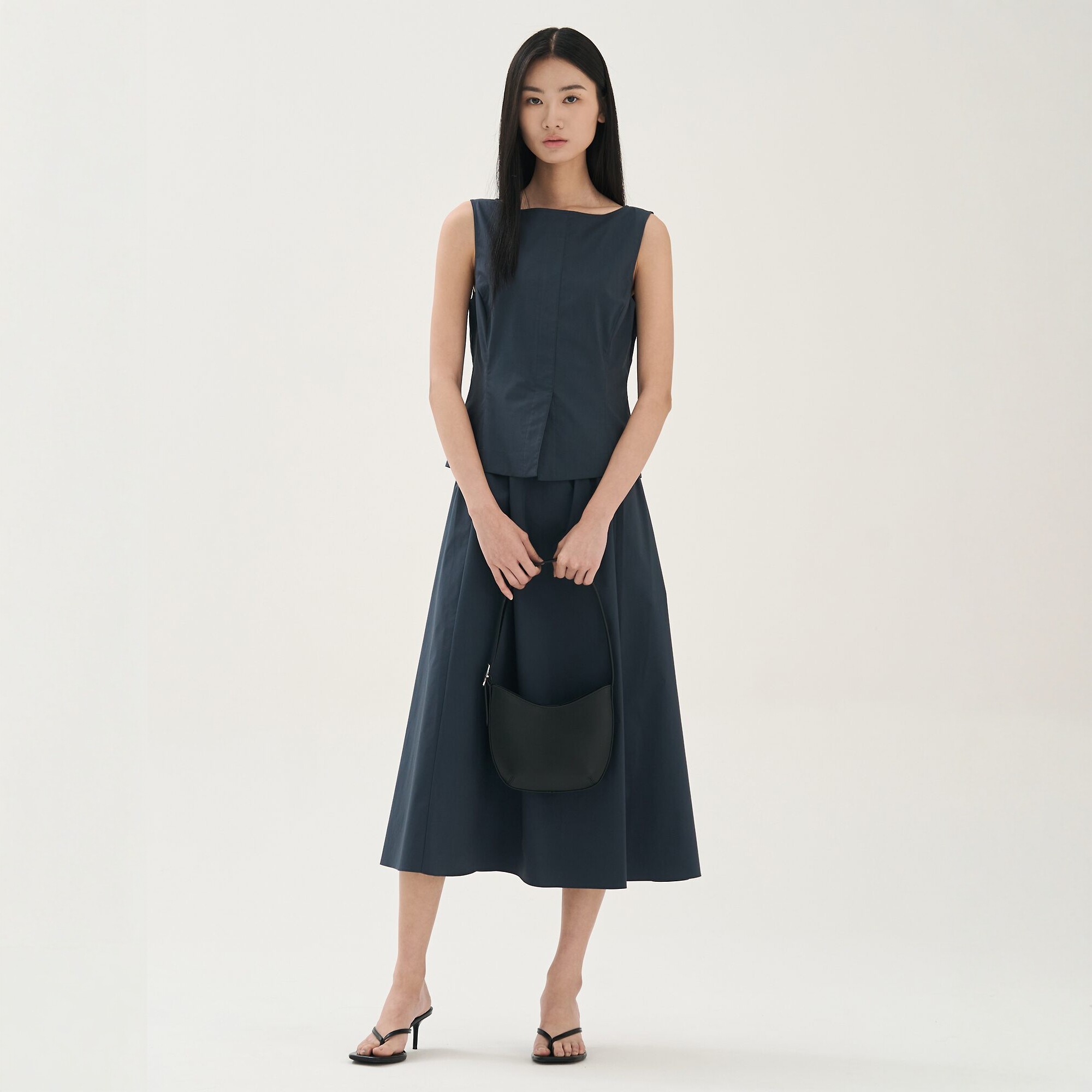Theory 2026春夏女装 棉混纺 Poplin船领两件式连衣裙 Q0204617图片