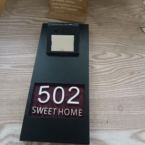 太阳能金属发光门牌别墅住宅酒店智能感应灯牌房间号入户门客房号