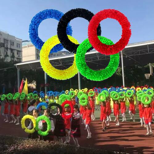 五环圆形钢丝开幕式仪仗队方阵