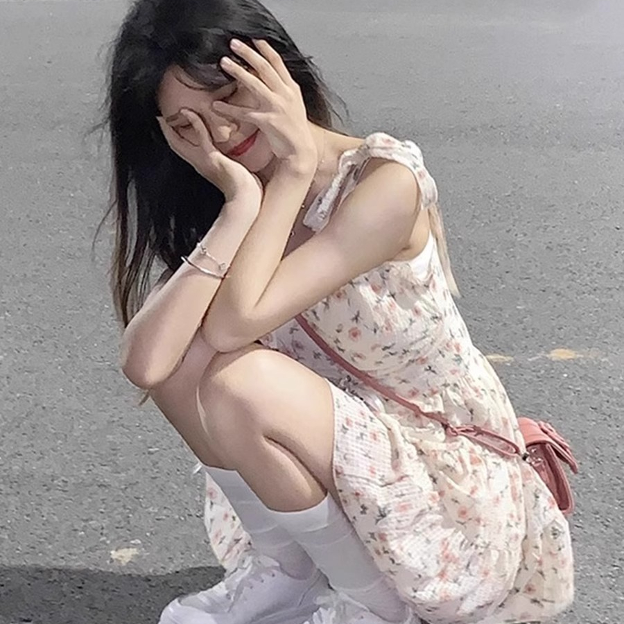 小矮个子碎花连衣裙宽松大码