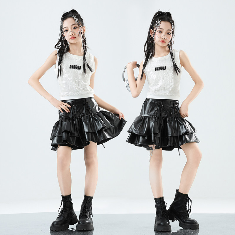 女孩jazz爵士舞演出服甜酷女孩亮片街舞表演服女团走秀练功服摄影