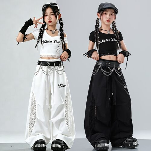 女童爵士舞hiphop露脐走秀演出服