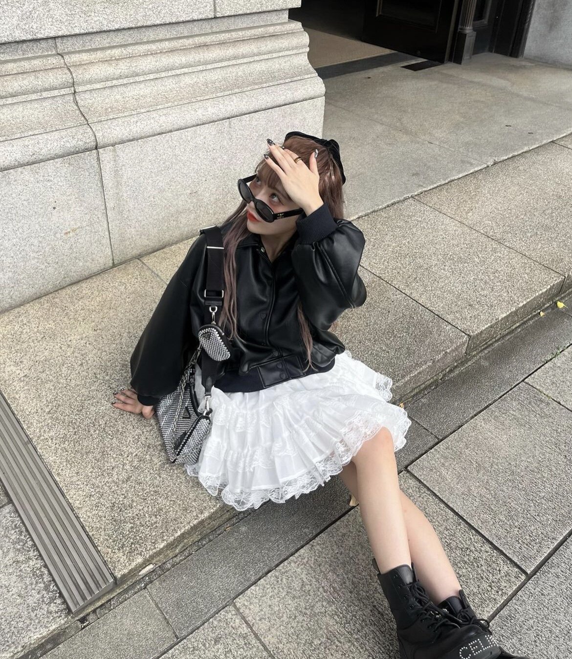 甜妹少女短版可爱皮衣外套