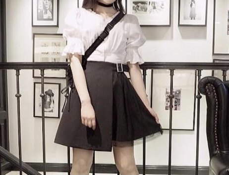 EAT+日系港风少女不规则半身裙粉黑jk制服上班通勤上班百搭黑裙图片