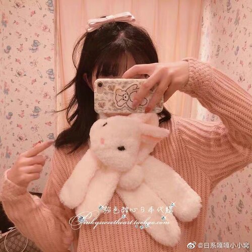 日系少女可爱软妹萝莉不掉毛围巾