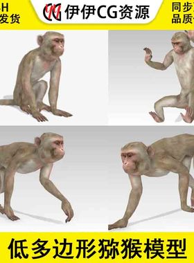 Macaque 低多边形猕猴带动画角色模型 虚幻UE5.2