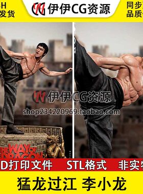 猛龙过江 李小龙 打印模型stl文件手办3D图纸手办