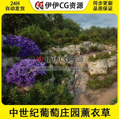 Vineyard UE5虚幻 西方中世纪种植葡萄庄园薰衣草农场种地场景