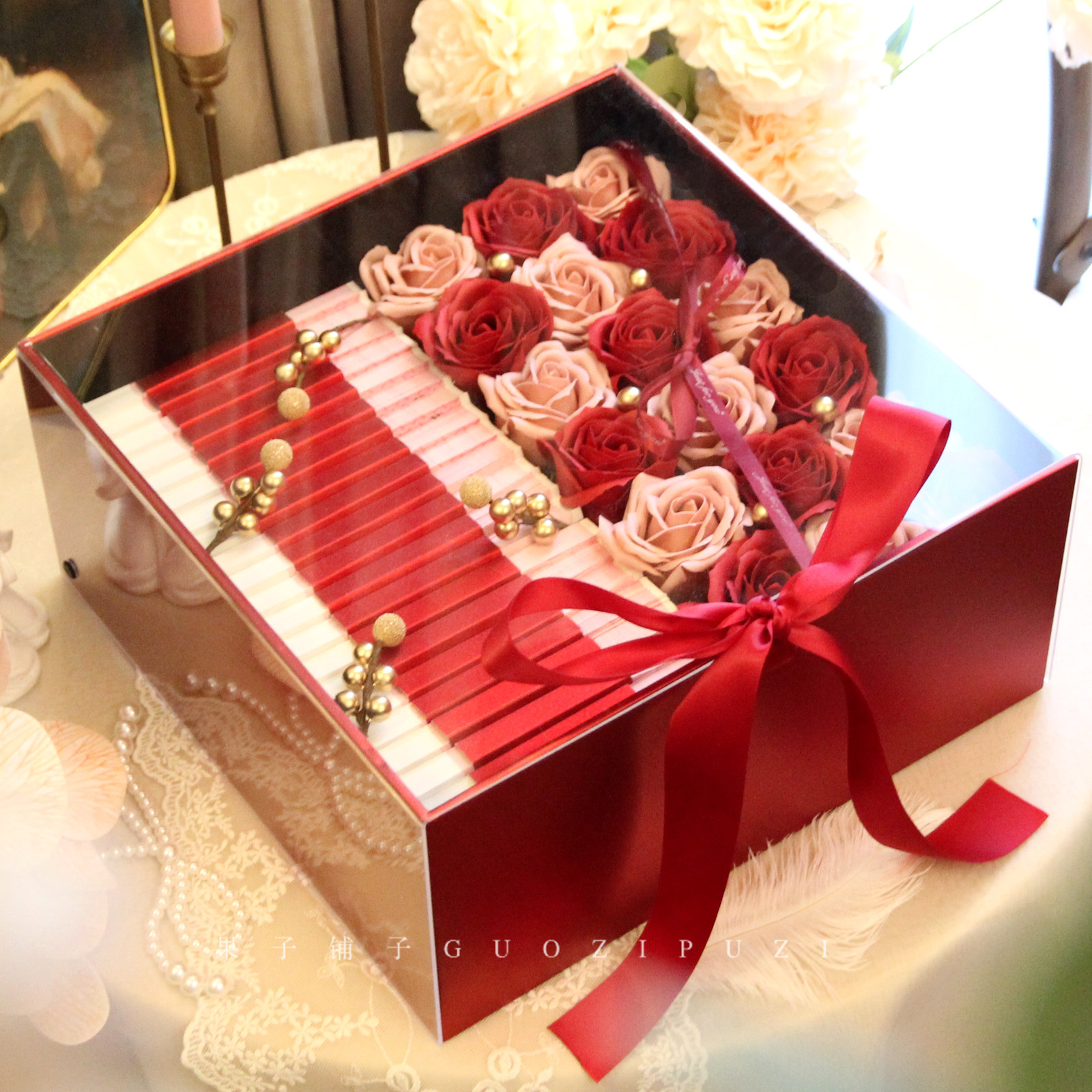 精致亚克力透明礼品盒女小众高级感礼物盒结婚红色伴手礼盒空盒子