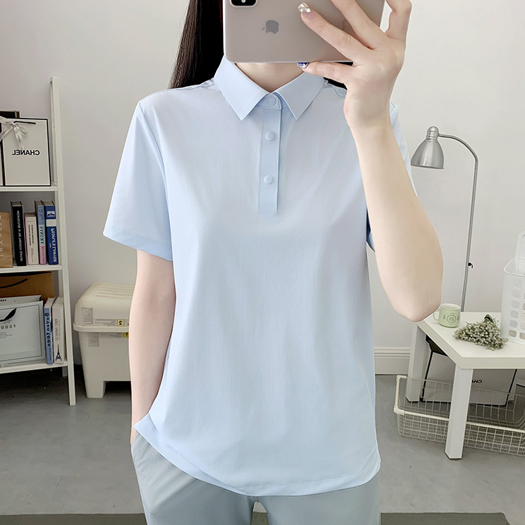翻领短袖t恤女2026夏季速干薄款运动休闲POLO衫体恤大码半袖上衣