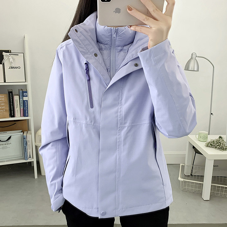 冲锋衣男女三合一可拆卸羽绒内胆外套秋冬季户外登山进藏滑雪服装