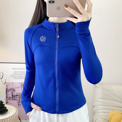 薄绒短外套女立领跑步修身外套户外广场舞团体队服开衫运动瑜伽服