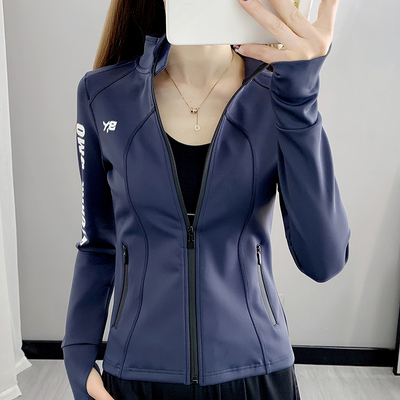 运动健身服女短款字母户外短外套