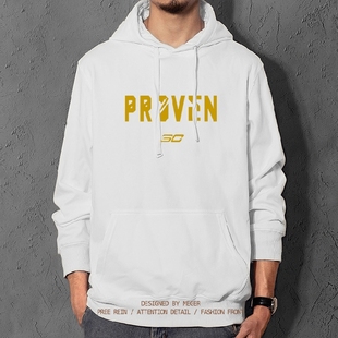 库里杜兰特同款PROVEN勇士队篮球卫衣男潮流服连帽套头加绒可改字