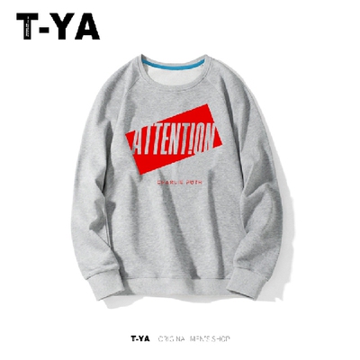 休闲风音乐长袖T恤来图圆领卫衣