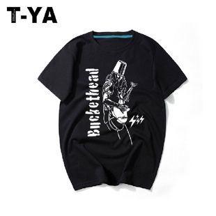 buckethead 摇滚 T恤 枪花 GUNS N' ROSES音乐短袖t恤衫可来图定T