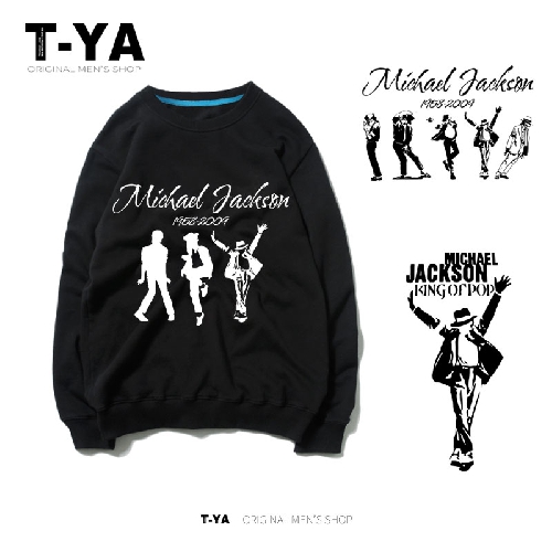迈克尔杰克逊圆领卫衣Michael Jackson抓绒卫衣套头长袖T恤外套