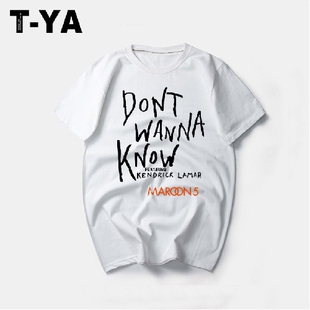 亚当·莱文Adam Levine衣服 魔力红Maroon5男女纯棉短袖T恤可来图