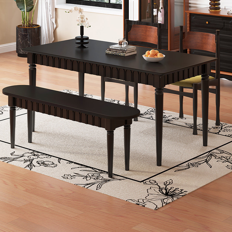 法式复古实木餐桌椅组合中古风长方形美式饭桌餐厅家用方吃饭桌子,住宅家具,实木餐桌,淘宝优惠券,粉丝福利购,淘宝优惠卷