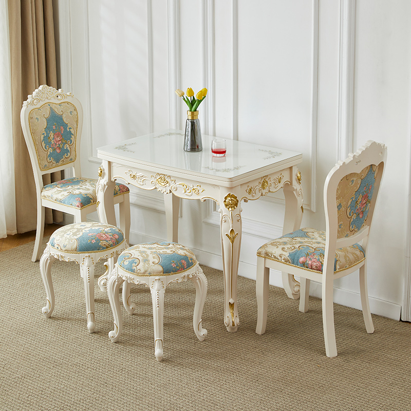 餐桌家用小户型欧式实木多功能现代简约桌椅组合伸缩折叠餐桌