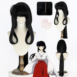 漫萝 犬夜叉动漫 桔梗 cosplay假发 蓬蓬丝玫瑰网 特调色黑色COS