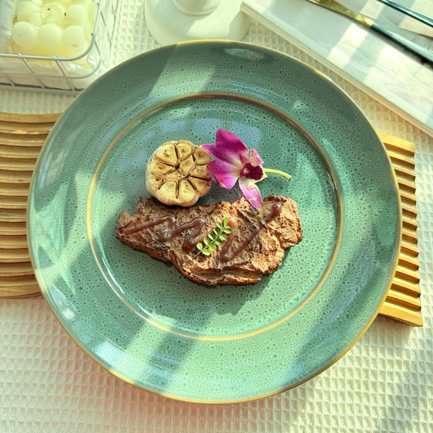 欧式西餐复古大盘子菜盘家用高级感西餐厅酒店商用意面盘点心盘