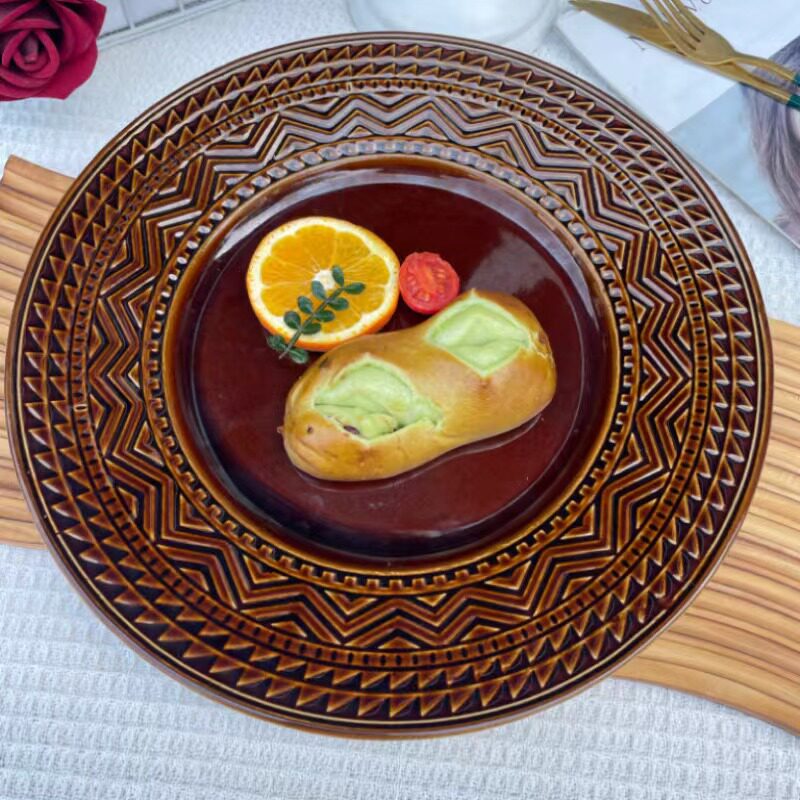 高级感轻奢复古风西餐厅牛排盘意面盘点心盘酒店商用陶瓷餐具瑕疵