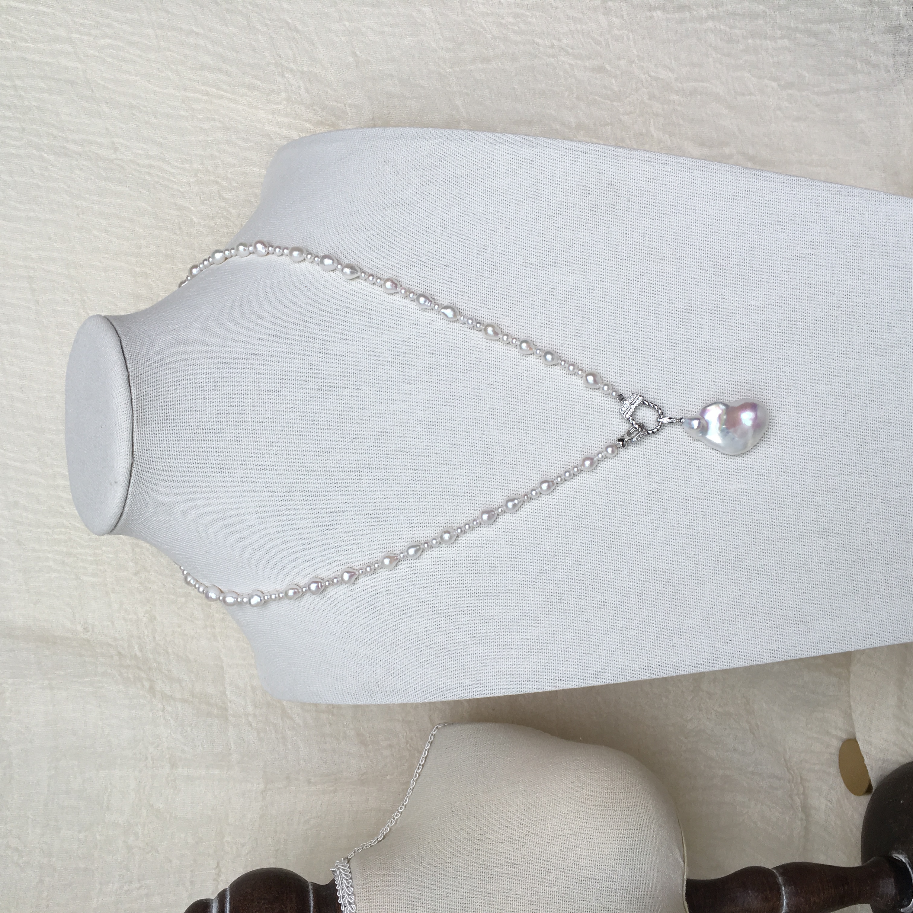 巴洛克吊坠毛衣链长链天然珍珠