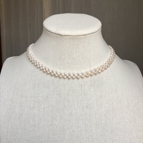 天然珍珠项链手工多层复古锁骨链